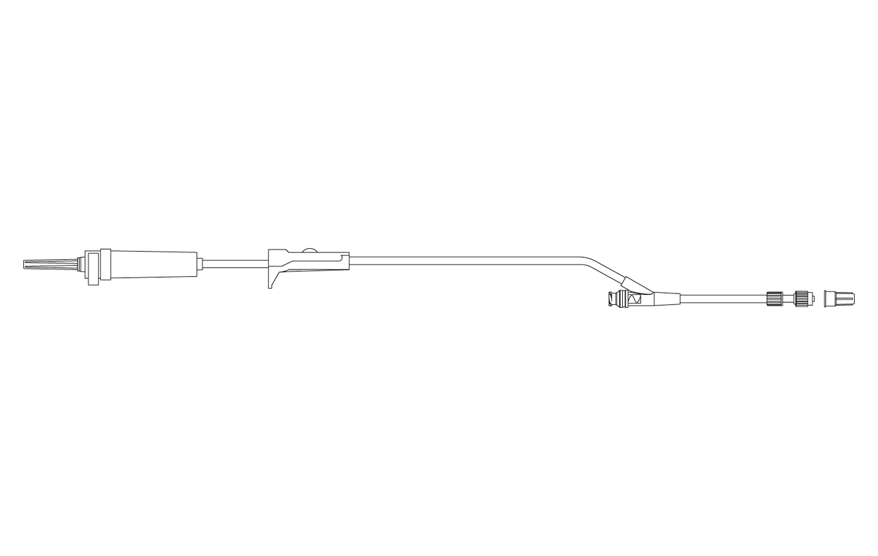 BD Gravity Administration Set, Roller Clamp, 1 SmartSite™ Needle-Free Valve 9" from 2-Piece Male Luer Lock, 20 drop, 104" Length, 17ml Fluid Path, Sterile, 100/cs (Continental US Only) - 9"