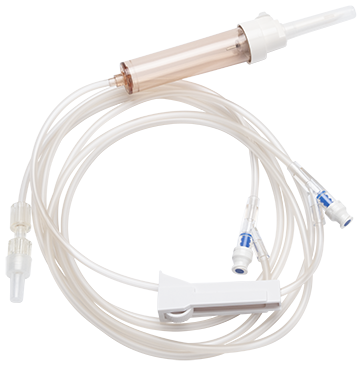 BD Gravity Set, Roller Clamp, (2) SmartSite Needle-Free Valves, 9", 86" from 2-Piece Male Luer Lock, 60 Drop/L, 104" Length, 17ml Fluid Path, Sterile, 100/cs (Continental US Only) - 9"