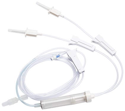 BD Non-Vented Gravity Blood Set, 180 micron Blood Filter, (1) Needle-Free Valve 9" from 2-Piece Male Luer Lock, 104" Length, 30 ml PV, 20/cs (Continental US Only) - 9"