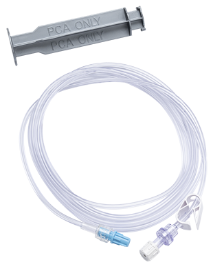 BD Alaris PCA Module Extension Set, Microbore, Anti-Siphon Valve, Pinch Clamp, Fixed Male Luer Lock, Not Made w/ DEHP, 92" Length, PV 2.1 ml, Sterile, 50/cs (Continental US Only) - 92"