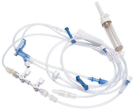 BD Alaris Pump Module Set, Check Valve Roller, (2) Slide Clamps, (2) Ganged 4-Way Stopcocks, (2) Male Luers, (3) SmartSite Needle-Free Valves, 6", 10/cs (Continental US Only) - 6"