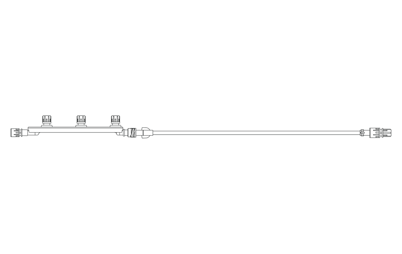 BD Extension Set, (3) Port Manifolde, Spin Male Luer Lock, Not Made with DEHP, 44" Length, 7ml PV, Sterile, 50/cs (Continental US Only) - 44"