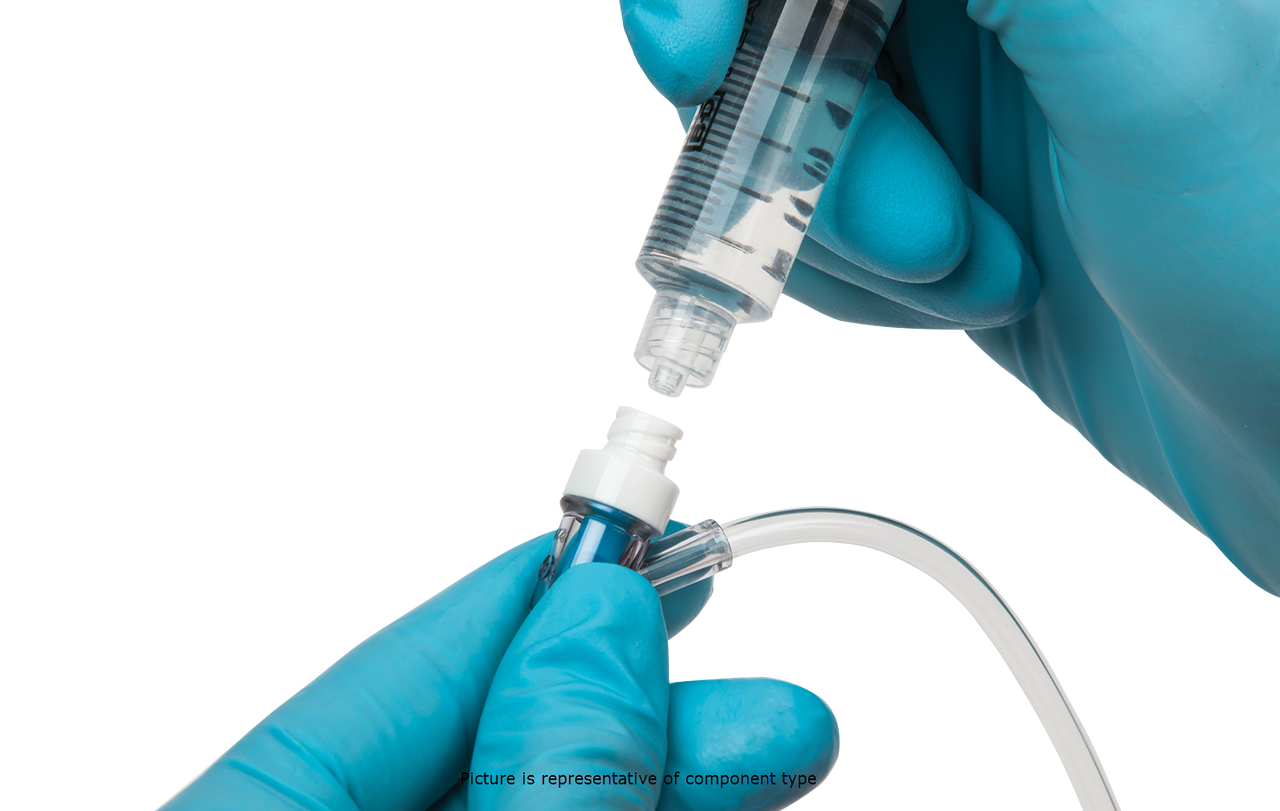 BD Extension Set, Check Valve, (1) MaxPlus Clear Needle-Free Connector, (1) NAC-y Needle-Free Valve 6" from Spin Male Luer Lock, Not Made with DEHP, 12.5" Length, 2.4ml PV, Sterile, 50/cs (Continental US Only) - 6"
