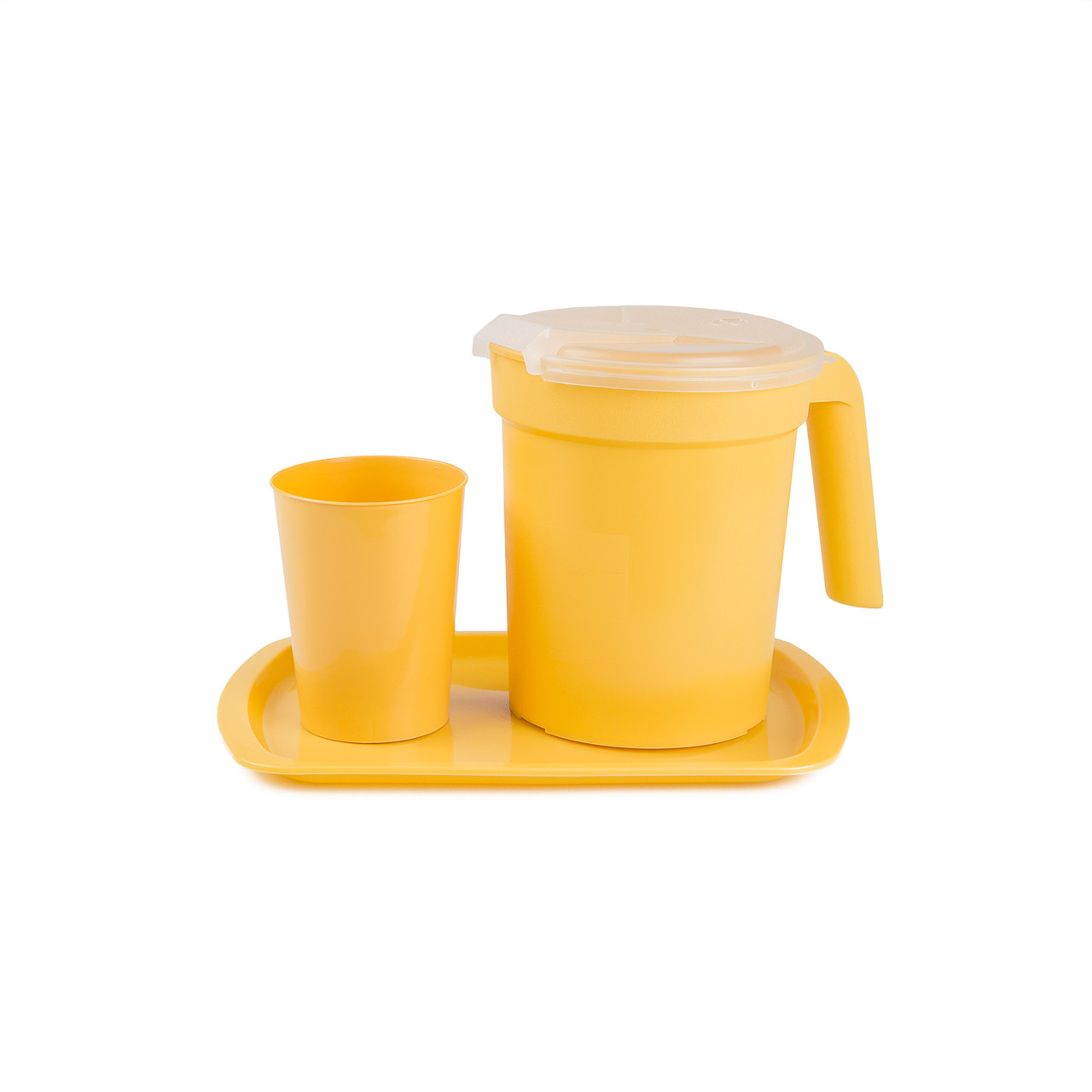 MEDEGEN BEDSIDE SET - Bedside Set Includes: 1 Qt Pitcher (H222), Liner (H223-01), 9 oz Tumbler (H250) & 9" x 6" Rectangular Tray (H241), Gold, 20/cs