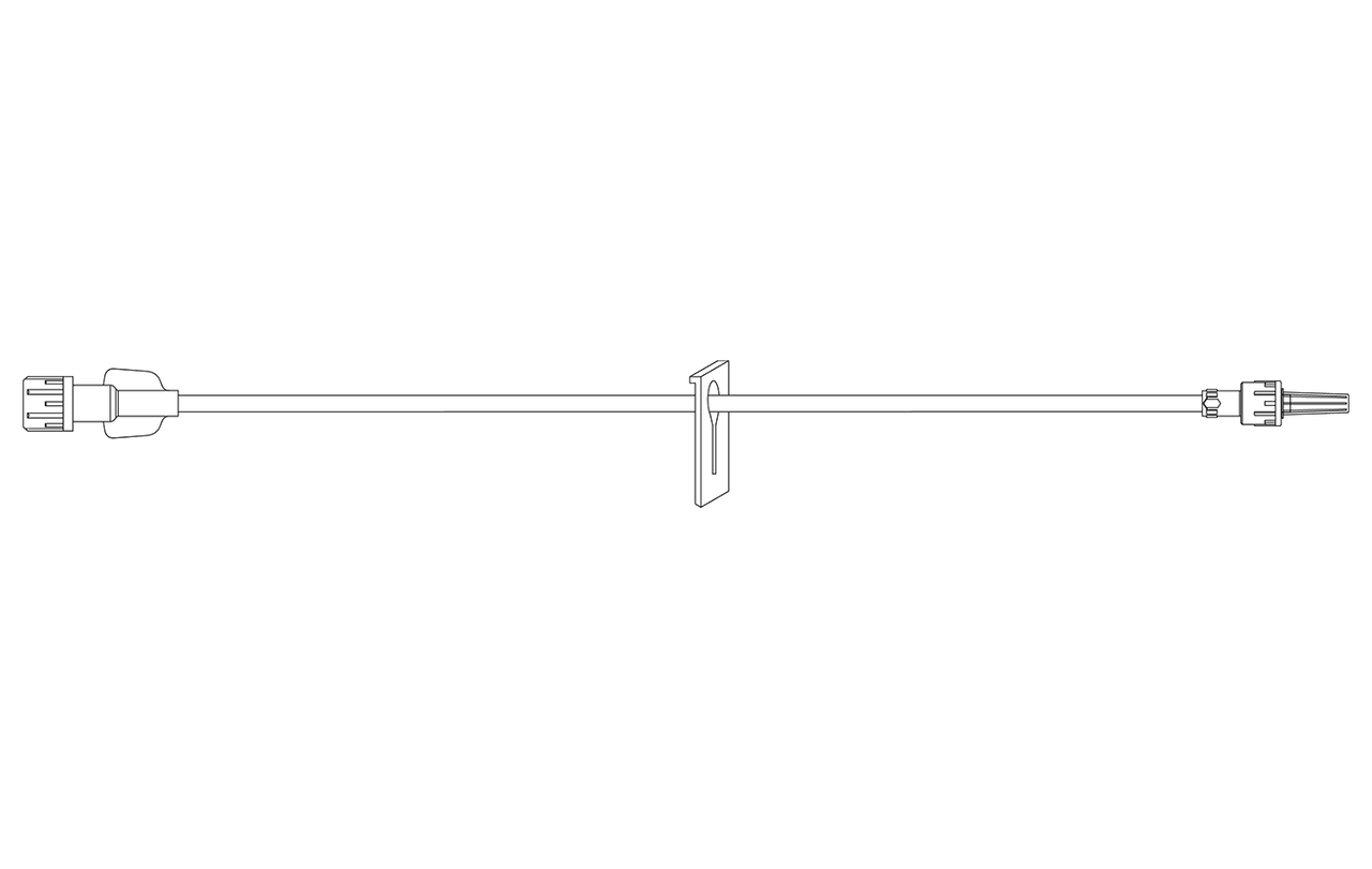 BD Extension Set, Microbore, Slide Clamp, Spin Male Luer Lock, Not Made with DEHP, 60" Length, 0.3ml PV, Sterile, 50/cs (Continental US Only) - 60"