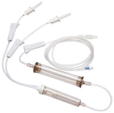 BD Gravity Set, Includes: Check Valve, Roller Clamp, (2) SmartSite Needle-Free Valves 4", 78" from Fixed Male Luer Lock, 10 drops/L, 104", 23 ml PV, Sterile, 100/cs (Continental US Only) - 4"