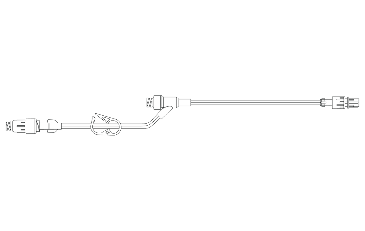BD Pressure Rated Extension Set, Removable MaxPlus Needleless Connector, Pinch Clamp, Needleless Y-Site, Male Spin Lock, 9" Length, 1.2 mL, 50/cs (Continental US Only) - 9"