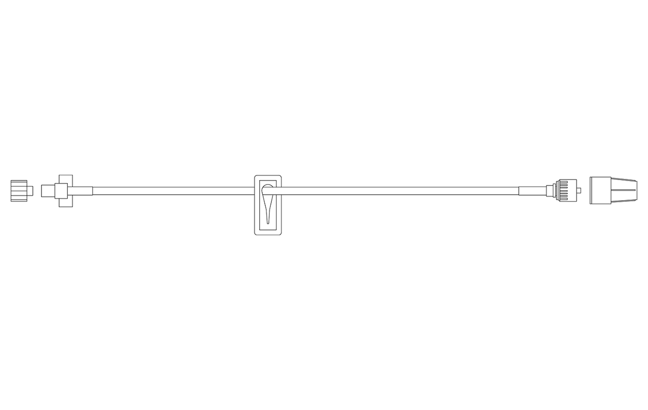 BD Smallbore Extension Set, Slide Clamp, Spin Male Luer Lock, Not Made with DEHP, 6" Length, 0.3 ml PV, Sterile, 100/cs (Continental US Only) - 6"