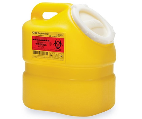 BD Sharps Collector, 3 Gallon Chemotherapy, 10½" x 7.55" x 11.93", 12/cs (Continental US Only)&nbsp;&nbsp;<Strong style="color:red">Max weekly quantity allowed: 15</Strong> - 10½"