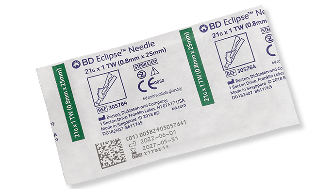 BD Needle, 21G x 1", For Luer Lok Syringes Only, 100/bx, 12 bx/cs (Continental US Only) - 21G, 1"