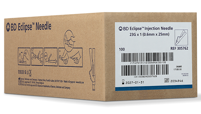 BD Needle, 21G x 1", For Luer Lok Syringes Only, 100/bx, 12 bx/cs (Continental US Only) - 21G, 1"