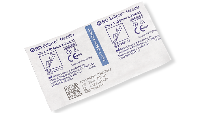BD Needle, 23G x 1", For Luer Lok Syringes Only, 100/bx, 12 bx/cs (Continental US Only) - 23G, 1"