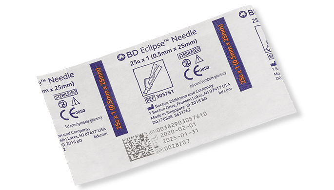 BD Needle, 25G x 1", for Luer Lok Syringes Only, Thin Wall, 100/bx, 12 bx/cs (Continental US Only) - 25G, 1"