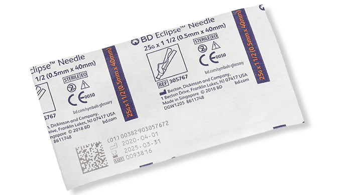 BD Needle, 25G x 1½", For Luer Lok Syringes Only, 100/bx, 12 bx/cs (Continental US Only) - 25G, 1½"