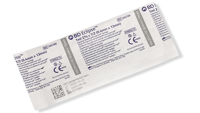 BD Needle, 27G x ½", 100/pk, 12 pk/cs (Continental US Only) - 27G