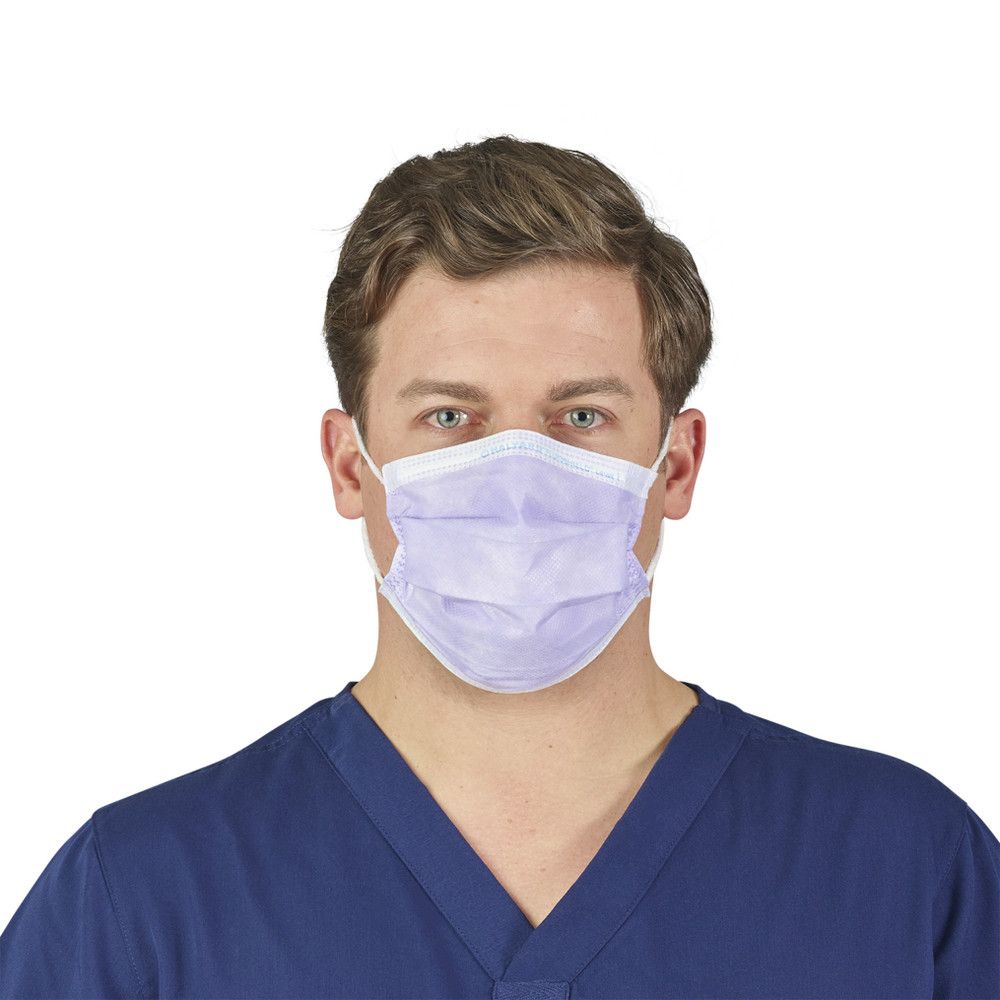 HALYARD KC100 SURGICAL & PROCEDURE MASKS - KC100 Procedure Mask, ASTM Level 1, Earloops, Lavender, 50/bx, 10 bx/cs (US Only)