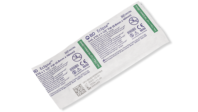 BD Needle, 21G x 1½", 3mL, Luer-Lok™ Syringe, Detachable Needle, 50/bx, 6 bx/cs (Continental US Only) - 21G, 1½"