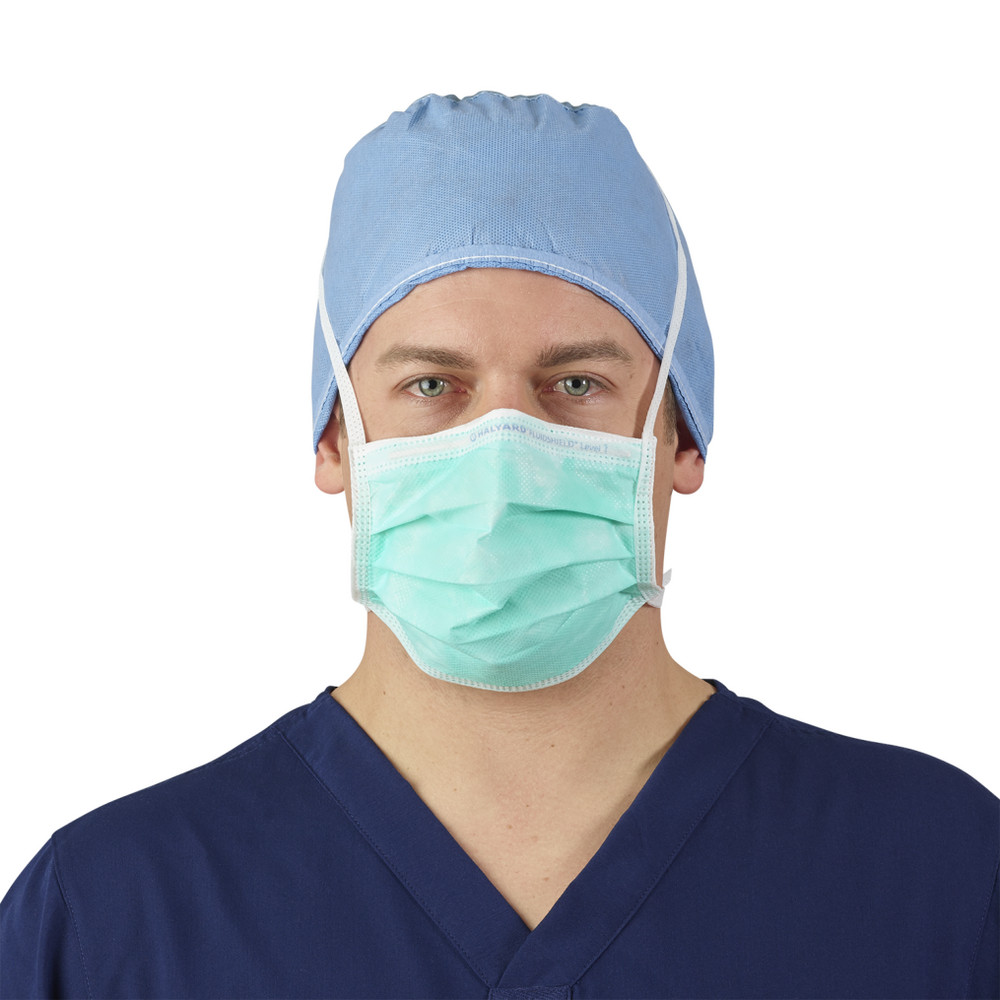 HALYARD KC100 SURGICAL & PROCEDURE MASKS - Surgical Mask, Anti-Fog, Green, 50/bx, 6 bx/cs (US Only)