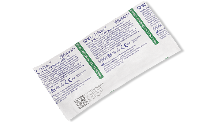 BD Syringe with Eclipse™ Needle, 10 ml, Luer Lock, 21G x 1.5", RB, Thin Wall, 50/pk, 6 pk/cs (Continental US Only) - 21G, 5"