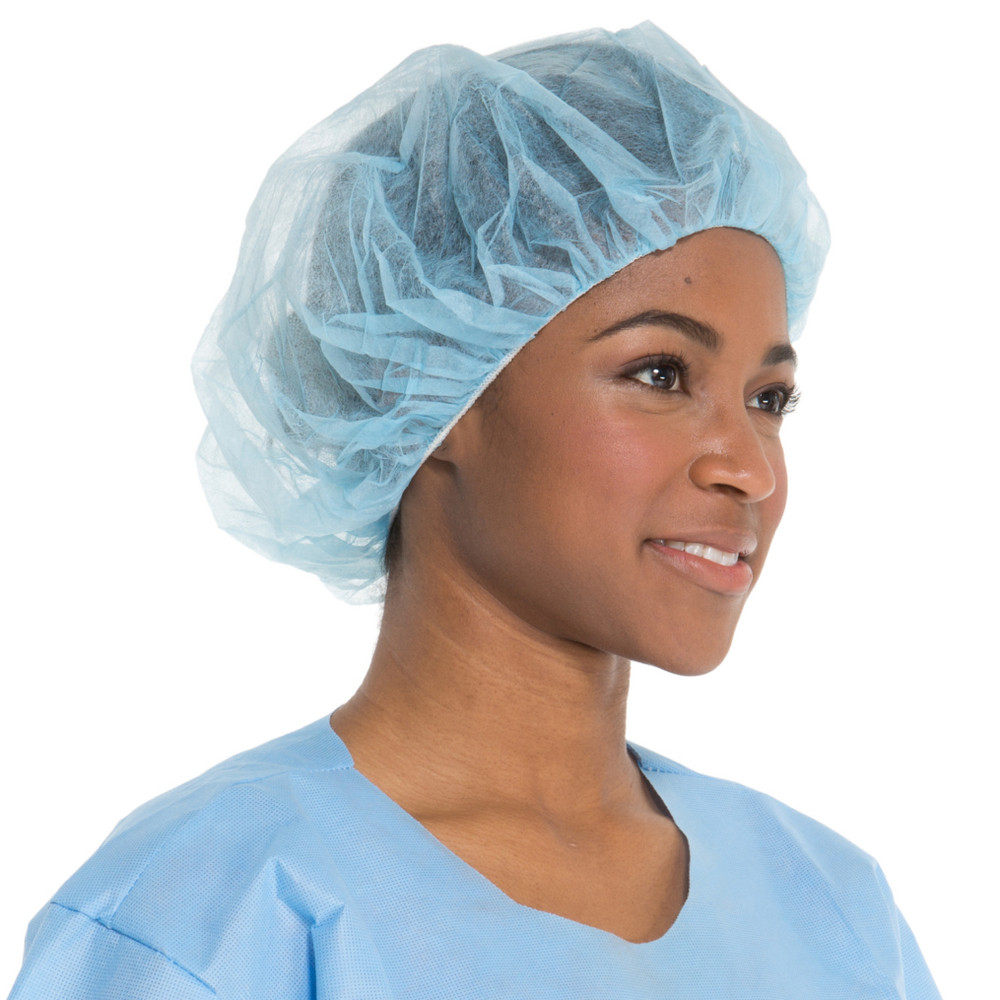 HALYARD BOUFFANT CAP - Bouffant Cap SMS, Blue, Large (24"), 100/ctn, 3 ctn/cs (US Only)
