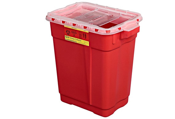 BD Sharps Collector, 9 Gal, Slide Top, Red, 8/cs (Continental US Only) - Red