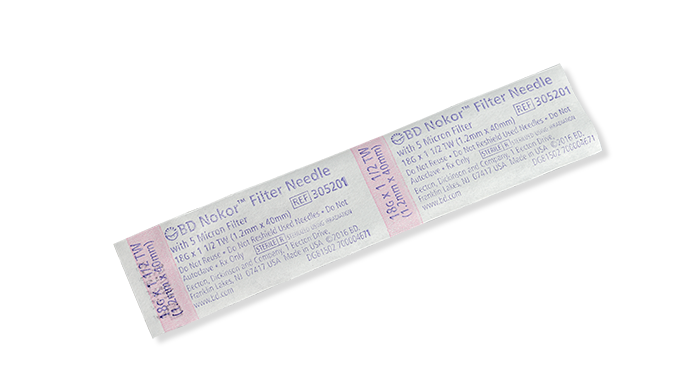 BD Needle, 18G x 1½" Thin Wall, Nokor™ Point, 5 Micron, 100/bx, 10 bx/cs (Continental US Only) - 18G, 1½"