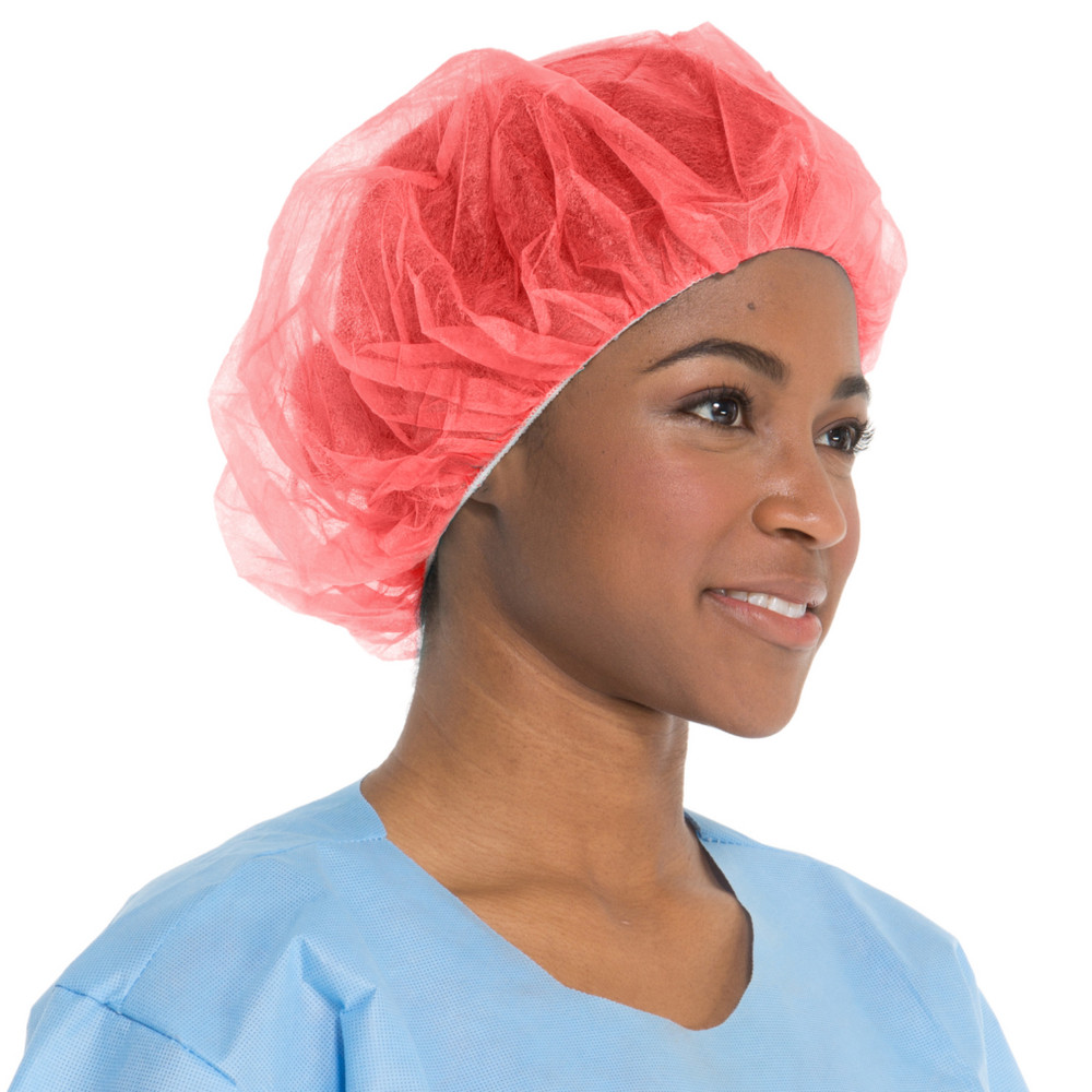 HALYARD BOUFFANT CAP - Bouffant Cap Spunbond, Red, X-Large, 27", 100/ctn, 5 ctn/cs (US Only)