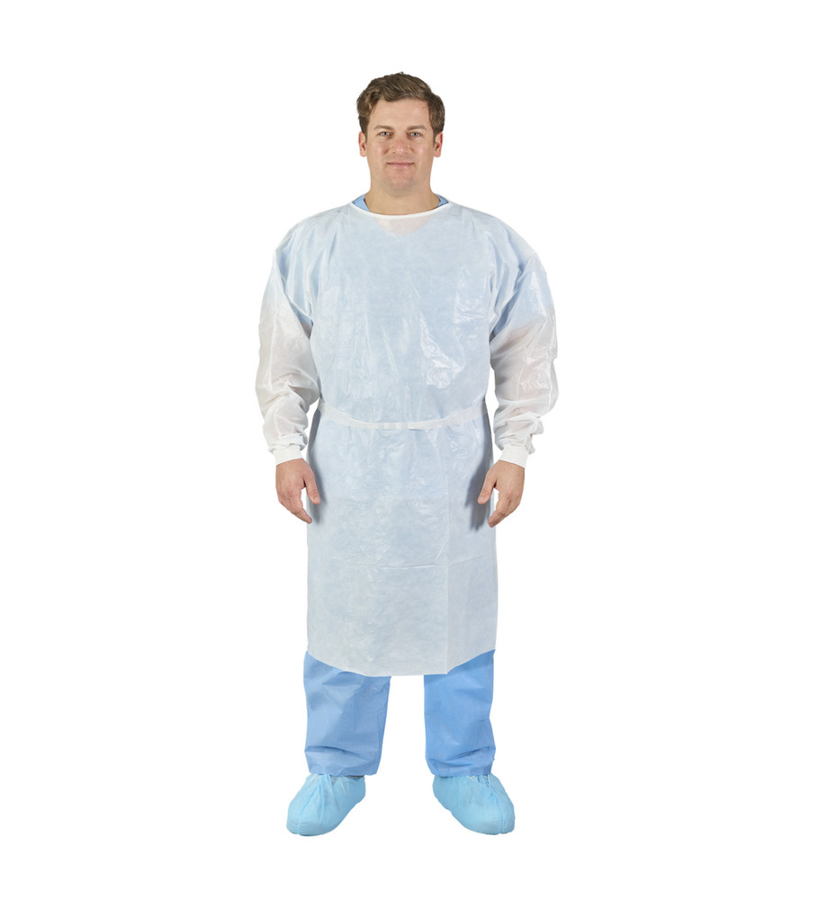 HALYARD FLUID RESISTANT GOWN - Gown, Poly-Coated, Fluid Resistant, White, X-Large, 100/cs (US Only)