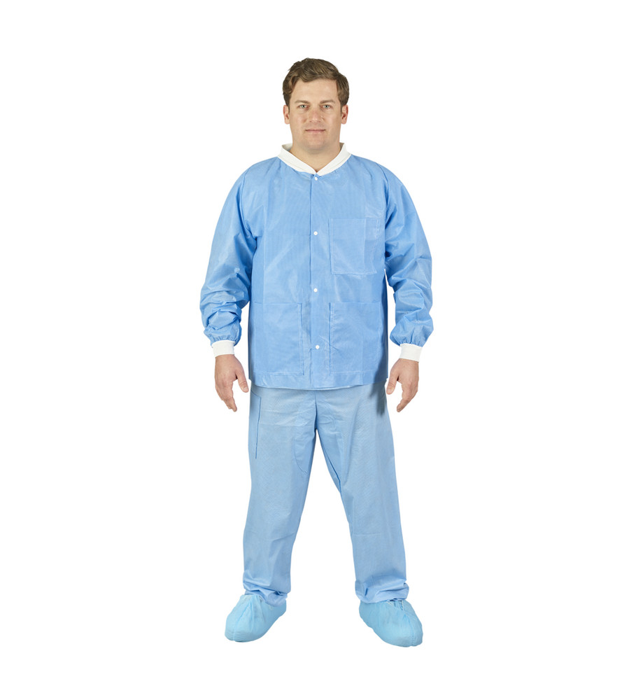 HALYARD PROTECTIVE LAB JACKET - Protective Lab Jacket, Medium Weight, SMS, Medium, Blue, 25/cs (US Only)
