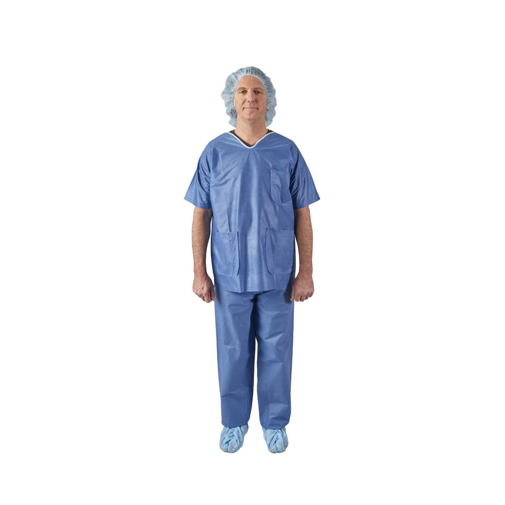 HALYARD SCRUB SUIT - Scrub Shirt, Blue, Large, 48/cs (US Only)