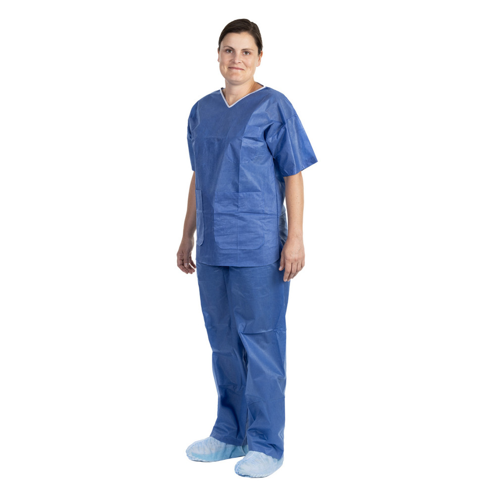 HALYARD SCRUB SUIT - Scrub Shirt, Blue, XX-Large, 48/cs (US Only)