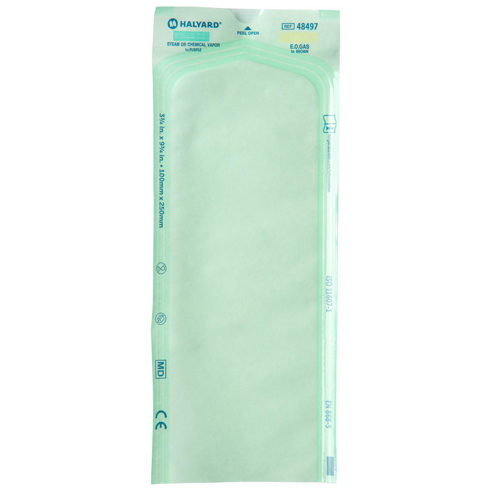 HALYARD STERILIZATION POUCH - Sterilization Pouch, Heat Seal Paper, 3¾ " x 9¾ ", 100mm x 250mm, Flat Pack, STEAM/EO, 250/bx, 8 bx/cs (US Only)