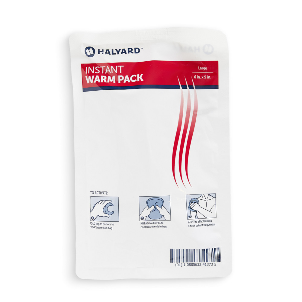 HALYARD INSTANT WARM PACKS - Halyard Instant Warm Pack, Sodium Acetate, Large, 6" x 9", Single Patient Use, 24 ea/cs