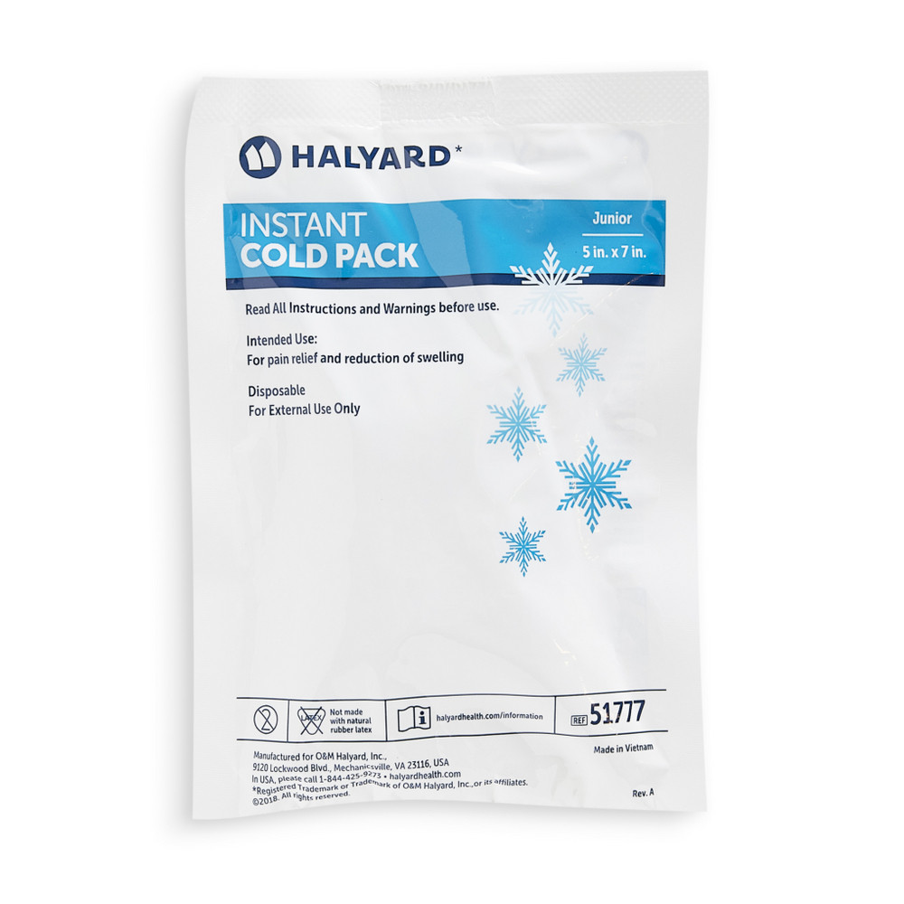 HALYARD INSTANT COLD PACKS - Halyard Instant Cold Pack, Junior, 5 x 7", Disposable, Single-Patient Use, 48 ea/cs