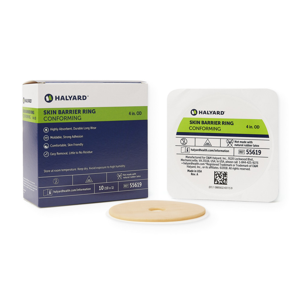 HALYARD OSTOMY SUPPLIES & ACCESSORIES - Conforming Skin Barrier Ring, 4" OD,  10/bx, 16 bx/cs