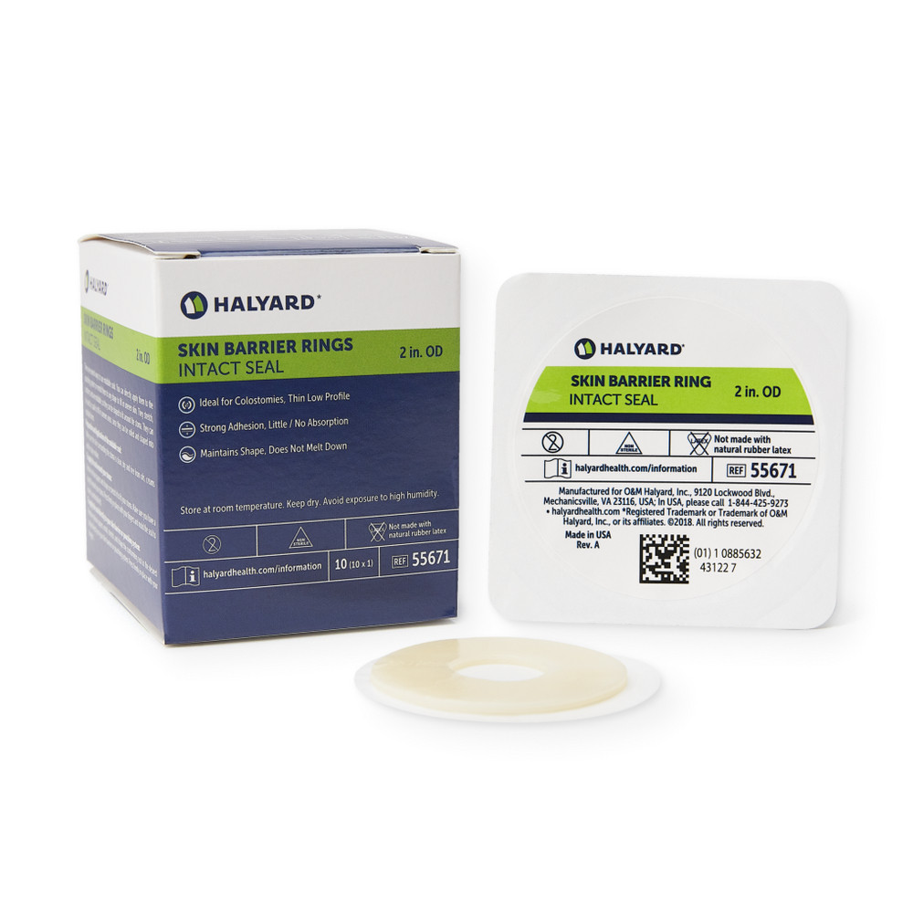 HALYARD OSTOMY SUPPLIES & ACCESSORIES - Skin Barrier, Ring, Intact Seal, 2" OD, 10/bx, 16 bx/cs