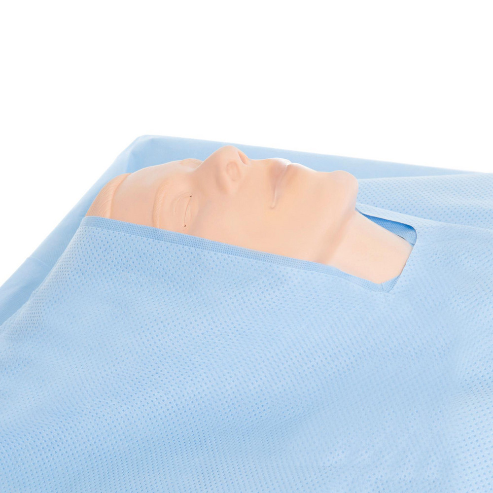 HALYARD DRAPES - EENT Split Drape, 76" x 124" (193 cm x 314 cm) Handi-Bin, Non-Sterile, Blue, 10/bx, 24 bx/cs (US Only)