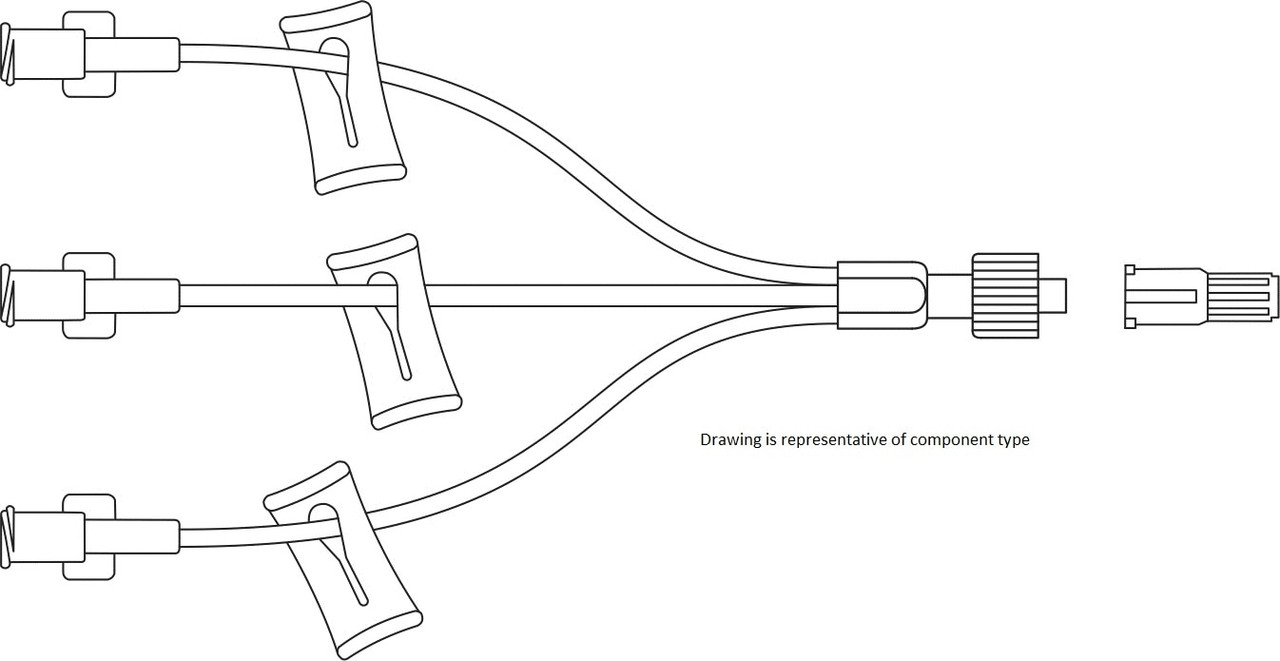 Acacia Extension Set, BD Qsyte™ Luer Access Split-Septum, 15cm (6") Macro Bore Tri-Extension Set, Spin Nut, 50/cs (Continental US Only) - 6"