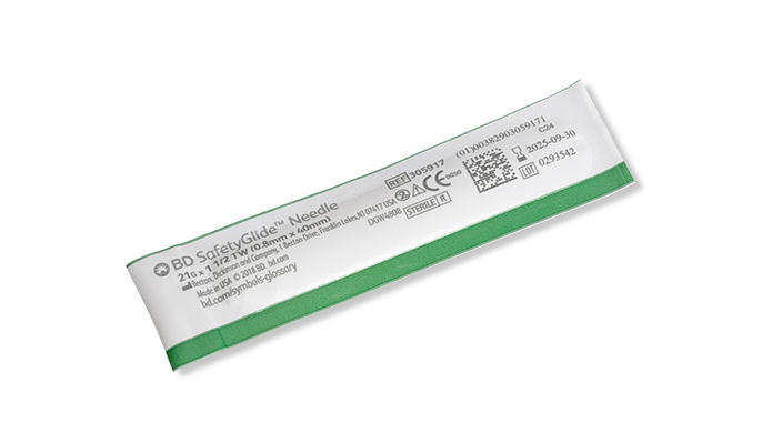 Needle, 21 G x 1½" BD SafetyGlide™, 50/bx, 10 bx/cs (Continental US Only) - 1½"