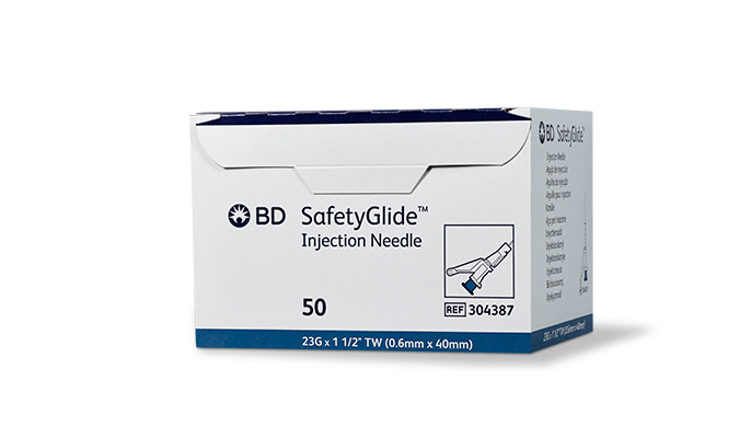BD SafetyGlide™ Needle, 23G x 1.5", RB, Thin Wall, 50/pk, 10 pk/cs (Continental US Only) - 23G, 5"