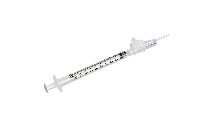BD Syringe, 1mL, 27G x 5/8" Subcutaneous Needle, Regular Bevel, 50/bx, 8 bx/cs (Continental US Only) - 27G, 5/8"