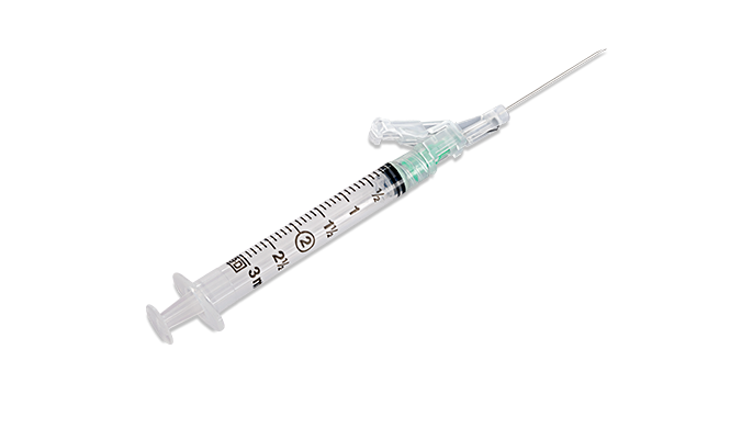 BD Syringe, 3mL, 21G x 1½" Shielding Intramuscular Injection Needle, Regular Bevel, Regular Wall, Detachable Needle, 50/bx, 8 bx/cs (Continental US Only) - 21G, 1½"