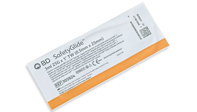 BD Syringe, 3mL, 25G x 1" Regular Bevel Needle, 50/bx, 400/cs (Continental US Only) - 25G, 1"