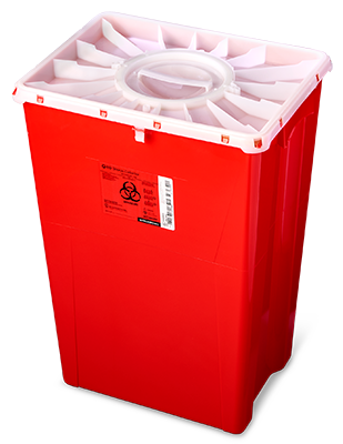 BD PGII Sharps Container, 18 Gallon, Duo Port Access Lid, Red, 7/cs (Continental US Only) - Red