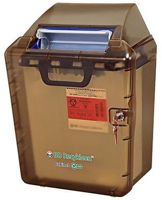 BD Recycled Brown Locking Wall Cabinet, Shield, 2/3 Gal (Continental US Only)