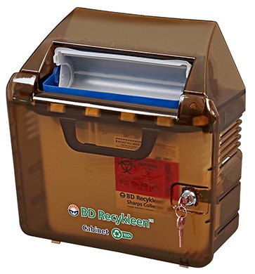BD Recycled Green Locking Wall Cabinet, Shield, 5.4 Qt (Continental US Only)