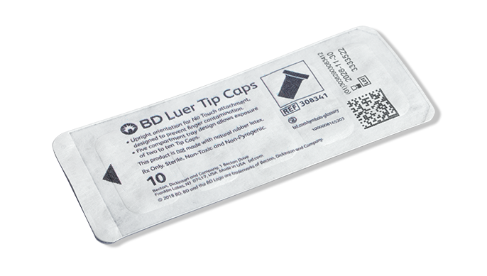 BD Luer Tip Cap, Sterile, 10/tray, 200 trays/cs (Continental US Only)