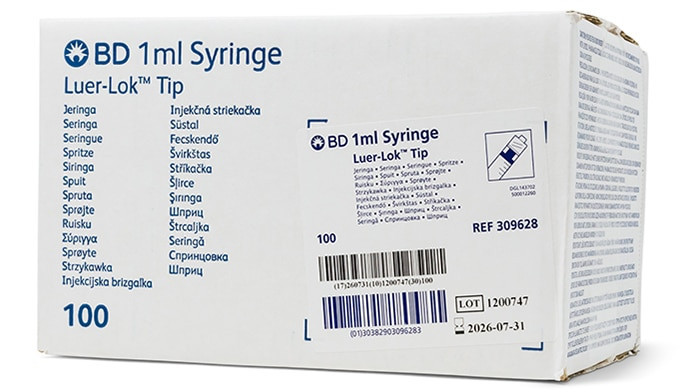 BD Tuberculin Syringe Only, Slip Tip, 1mL, 200/bx, 8 bx/cs (Continental US Only)