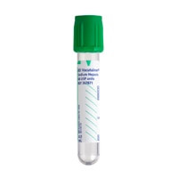 BD Plastic Tube, Hemogard™ Closure, 13mm x 75mm, 4.0mL, Green, Paper Label, Sodium Heparin (bxray coated) 60 Ubx Units, 100/bx (Temp Sensitive; Non-Returnable) (Continental US Only) - Green