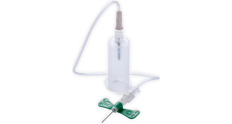 BD Blood Collection Set, Safety Push Button Retracting Needle, 23G x ¾" Needle, 12" Tubing, Luer Adapter, 50/bx, 4 bx/cs (Item is Non-Returnable) (Continental US Only) - 23G, 12"